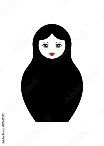 Russian nesting doll matrioshka, icon symbol of Russia, vector isolated Tableau sur Toile