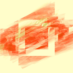 Poster - Pattern with red textured square