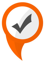 Fototapete - Accept orange pin vector icon