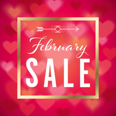 Wall Mural - Square February Sale Soft Hearts Vector Illustration 1