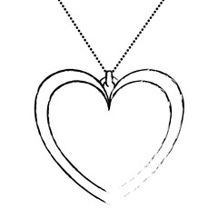 Sticker - necklace heart isolated icon vector illustration design