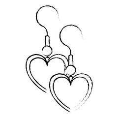 Wall Mural - earrings with heart shape vector illustration design