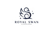 Luxury and Elegant Swan logo designs in line art style vector illustration