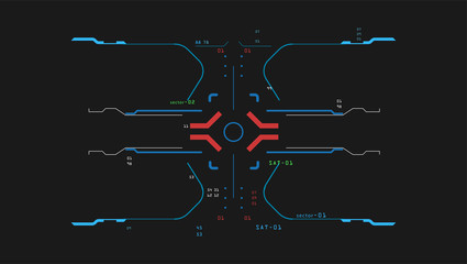 Wall Mural - Collection Pack Target Elements interface. Interface simulator