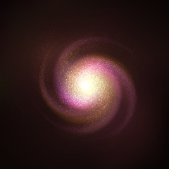 Wall Mural - spiral galaxy vector illustration. cosmos object - spiral nebula with stars and tail of galaxy. top 