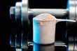 Measuring scoop with whey protein