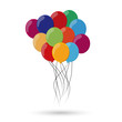 Kolorowe balony lecące w góre