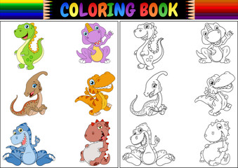  Kolorowanka z kolekcji dinozaurów kreskówka