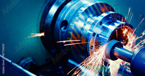 Zdjęcie: machine tool in metal factory with drilling cnc machines machine tool in metal factory with drilling cnc machines