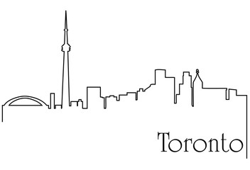 Wall Mural - Toronto city one line drawing background