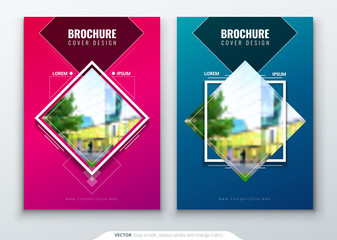 Wall Mural - Brochure template layout design. Corporate business annual report, catalog, magazine, flyer mockup. Creative modern bright concept circle round shape