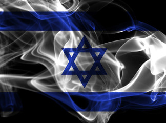 Wall Mural - Israel national smoke flag