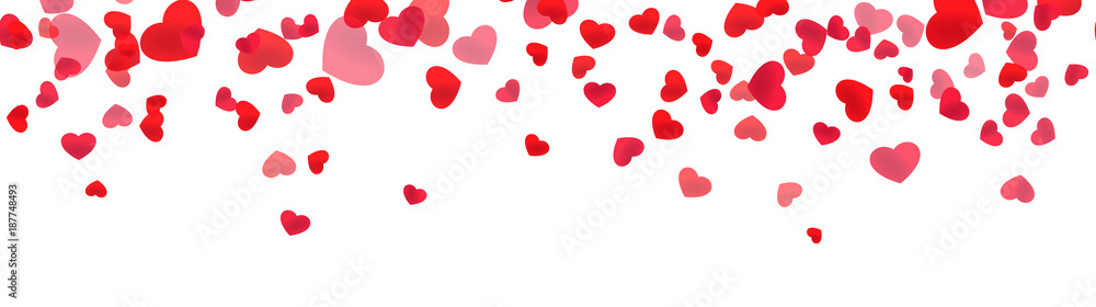 Festive heart banner design. St. Valentine's day decoration - obrazy, fototapety, plakaty 