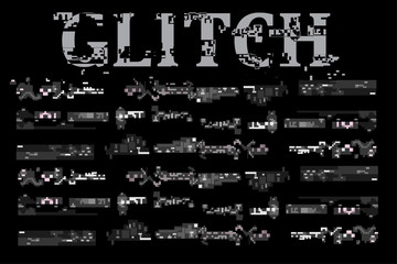 Leinwandbilder - Vector distorted glitch font. Trendy style lettering typeface. Latin letters from and numbers from GLITCH a template for your ideas
