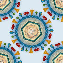 Herpes virus. Seamless pattern.