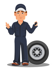 Wall Mural - Professional auto mechanic in uniform