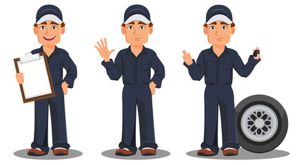 Wall Mural - Professional auto mechanic in uniform