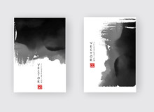 Elegant Brochure Template Design Ink Brush Element