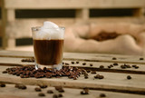 Coffee I love it! Still Life of an Espresso macchiato with Copy Space horizontal