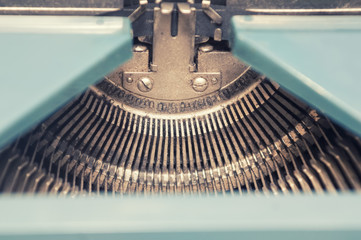 Antique typewriter, closeup.