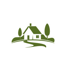 Green House Or Eco Villa Vector Icon For Real Estate