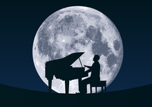 Pianiste - Piano - Musique - Lune - Clair De Lune - Musique Classique - Artiste - Nuit - Romantique