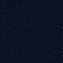 Starry Sky Seamless Pattern, White And Blue Dots In Galaxy And Stars Style - Repeatable Background. Galaxy Background Of Starry Night Sky, Space Repeat Seamless