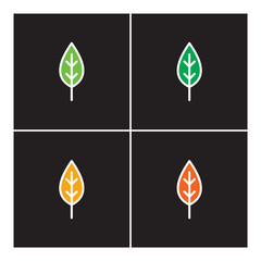 Poster - Leaf icon color line vector nature