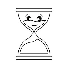 Canvas Print - Hourglass antique clock smiling cartoon