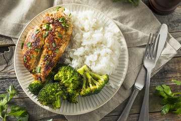 Canvas Print - Healthy Homemade Chicken Breast and Rice