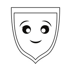 Poster - Shield security symbol smiling cartoon smiling cartoon