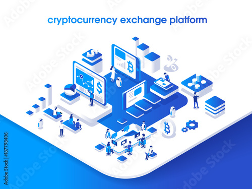 Cryptocurrency And Blockchain Isometric Composition With People Analysts And Managers Working On Crypto Start Up Isometric Vector Illustration Buy This Stock Vector And Explore Similar Vectors At Adobe Stock Adobe Stock