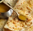 Puran Poli / Holige /Obbattu - South Indian Sweet flatbread  selective focus
