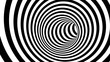Black and white hypnotic spiral. 3d rendering