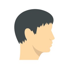 Poster - Human head, side view icon, flat style
