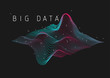 Big Data 3D plot visualization background illustration.