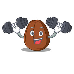 Sticker - Fitness coffee bean character cartoon