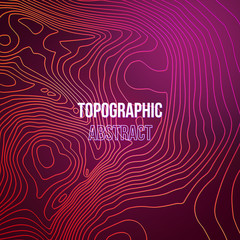 Leinwandbilder - Topographic map colorful abstract background with contour lines