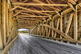 Fototapeta Przestrzenne - Inside Captain Swift Covered Bridge - Illinois