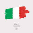 Flag of Italy in Grunge Brush Stroke : Vector Illustration