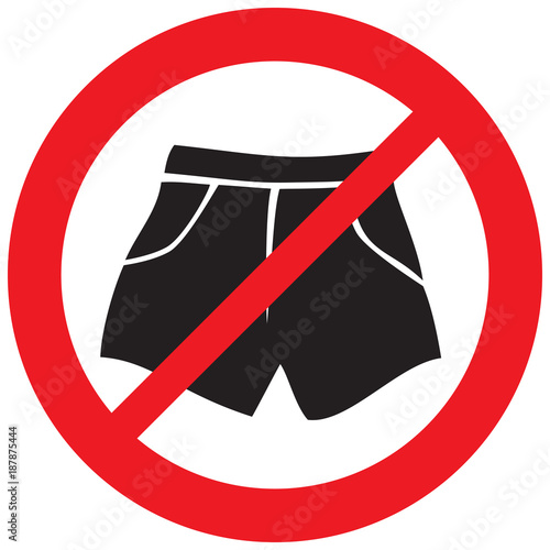boxer shorts not allowed sign (prohibition icon) Acheter ce vecteur
