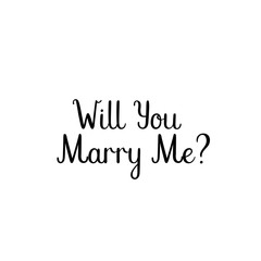 Poster - Will You Marry Me Hand Lettering Greeting Card. Modern Calligraphy. Vector Illustration. Wedding decor