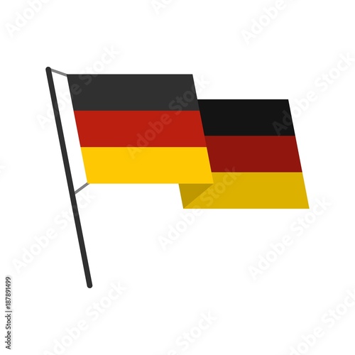 German flag icon, flat style Stock Vector | Adobe Stock
