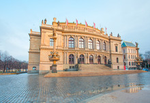 The Building Of Rudolfiunum Concert Hall On Jan Palach Square, Prague, Czech Republic