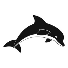 Wall Mural - Jumping dolphin icon, simple style