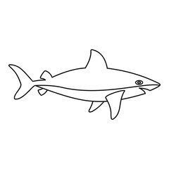 Poster - Shark icon, outline style