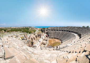 Wall Mural - The ancient amphitheater in Side, Turkey