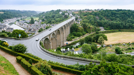 Poster - panorama of Dinan city from Jardin Anglais