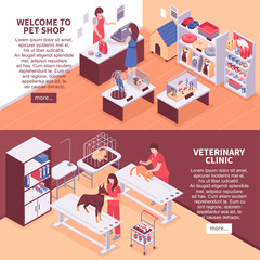 Sticker - Two Isometric Pet Shop Banner Set