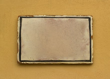 Old Treet Name Plate On The Beige Wall